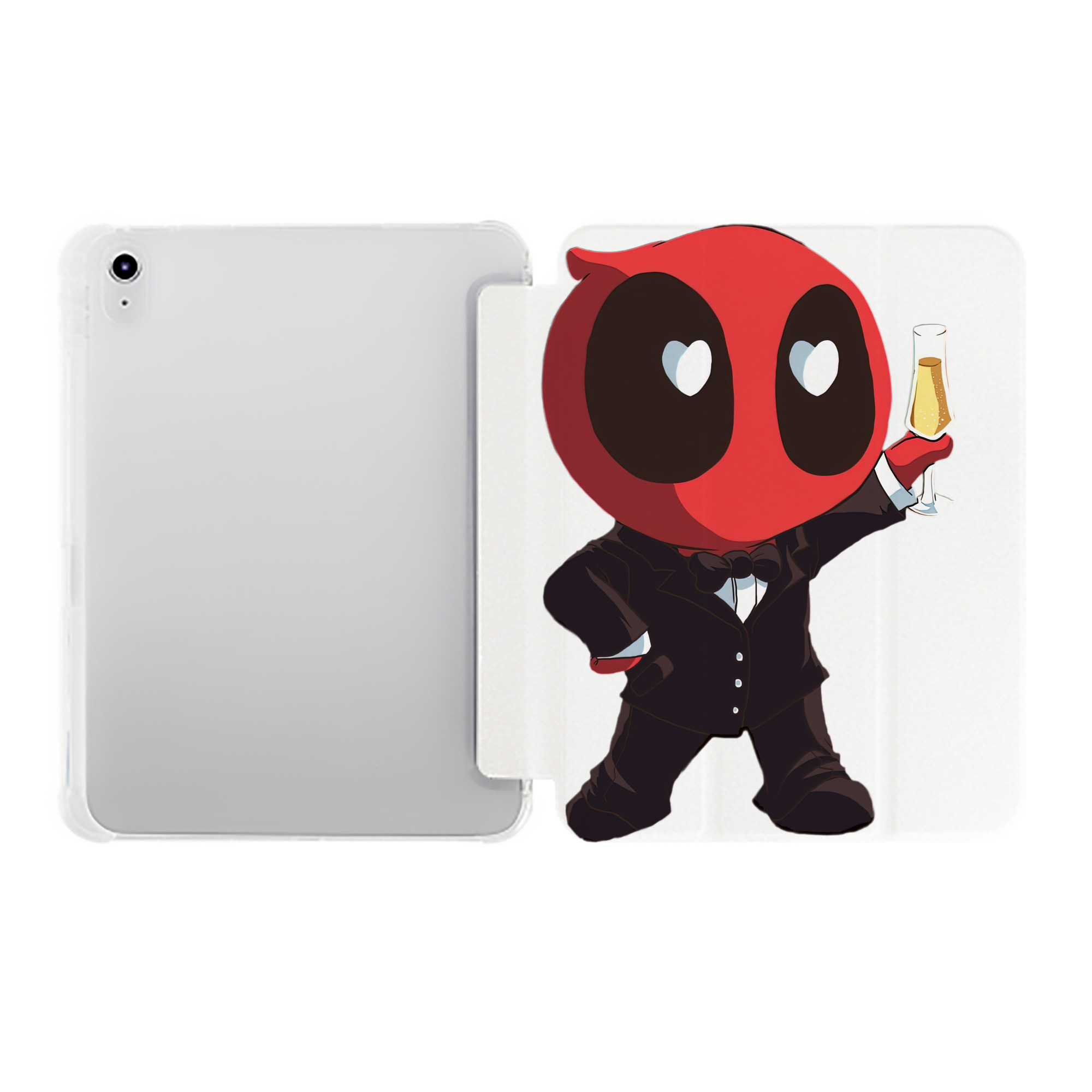 （画像用） Deadpool デッドプール IPad ケース ペン収納付き 三つ折りスタンド PUレザー×シリコン 対応機種9.5/10.5/10.9インチ